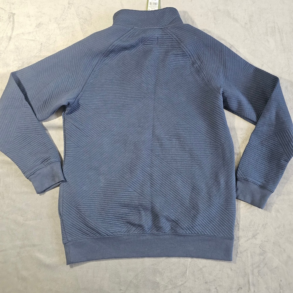 Goodfellow & Co Mens Blue Quilted Textured Mock Neck Snap Pullover Sweater Small